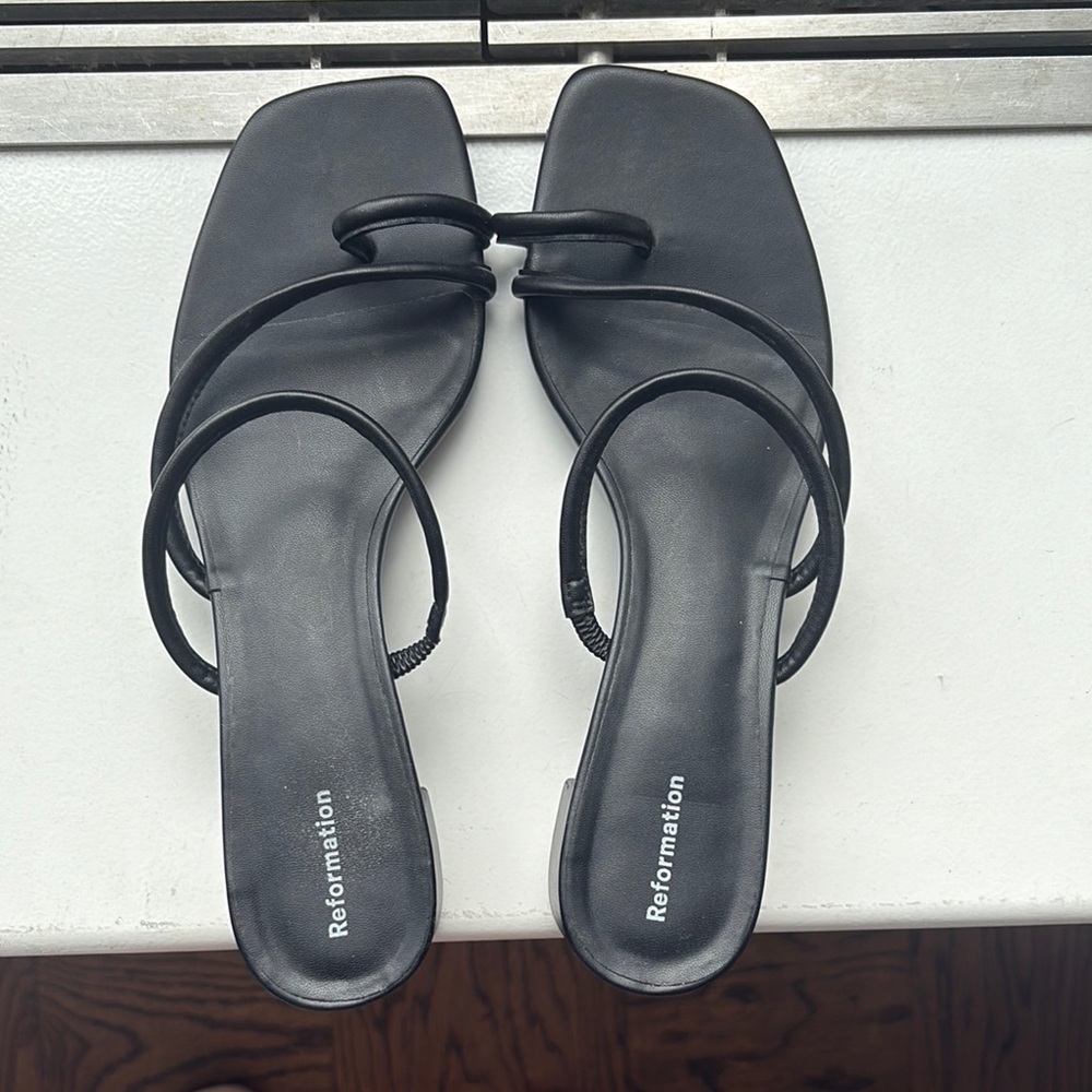 Reformation Elegant Black Heels